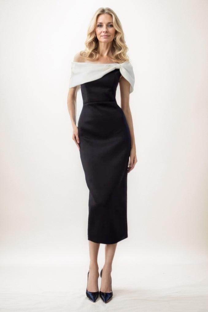 Sheath Midi Elastic Cloth Mother Of The Bride Dress CM0292 - COCOMELODY